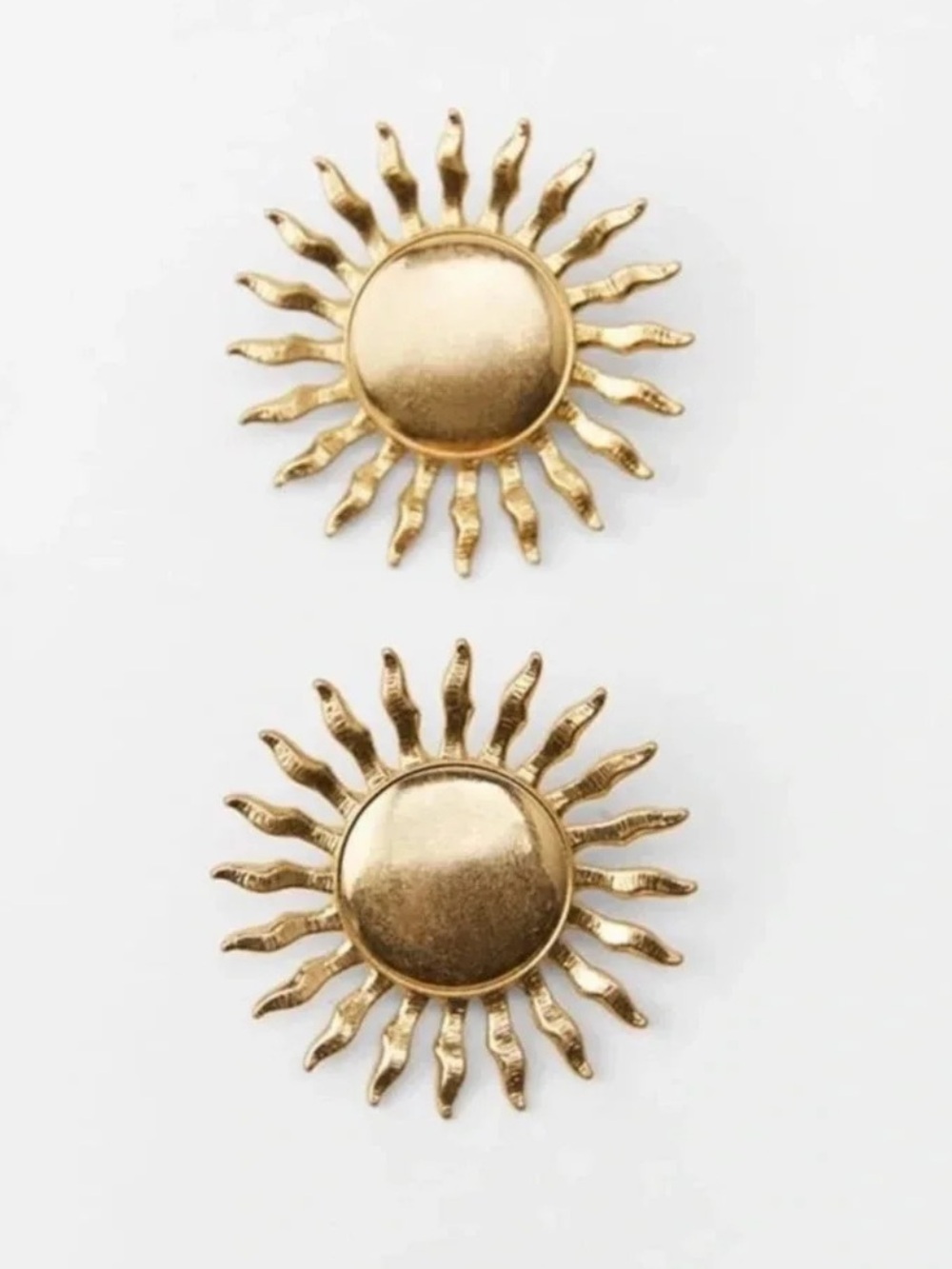 New in Box Zara Summer Sunburst Sunflower Oversized Earring New in Box Gold Tone - Picture 4 of 11
